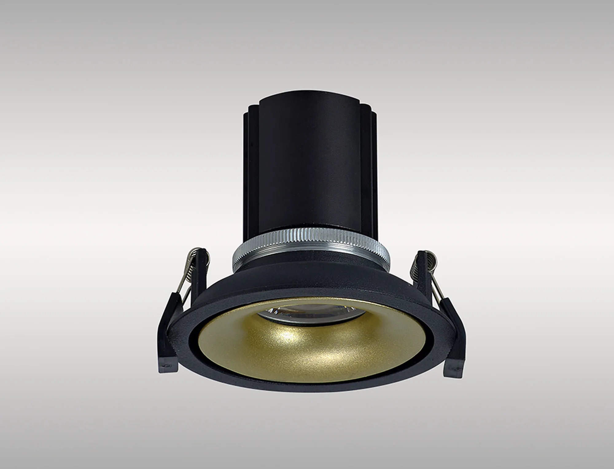Bolor 12 Tridonic Powered 12W 3000K 1200lm 24° CRI>90 LED Engine Black/Gold Fixed Recessed Spotlight, IP20 DM202148  Dlux Bolor 12